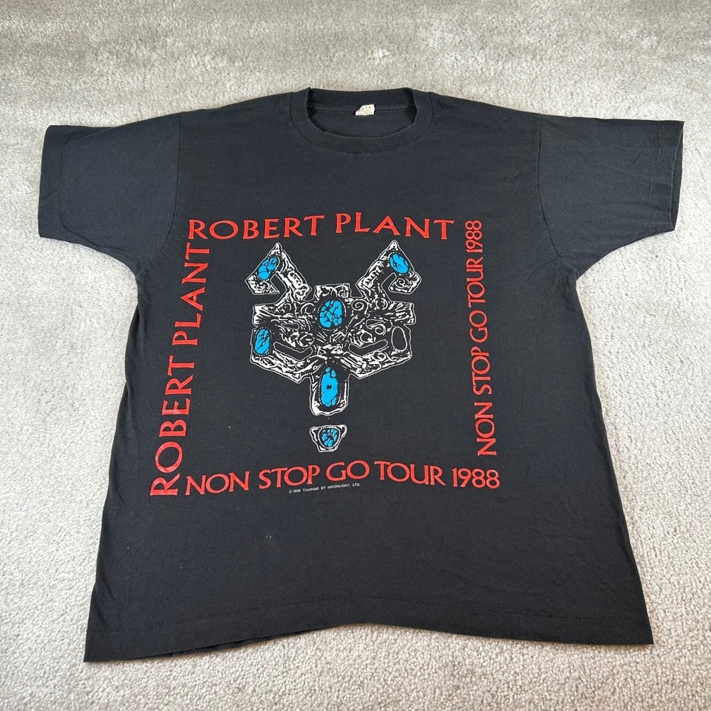 Vintage Robert Plant Non Stop Go Tour 1988 Concert Band T-Shirt Men's Size Large